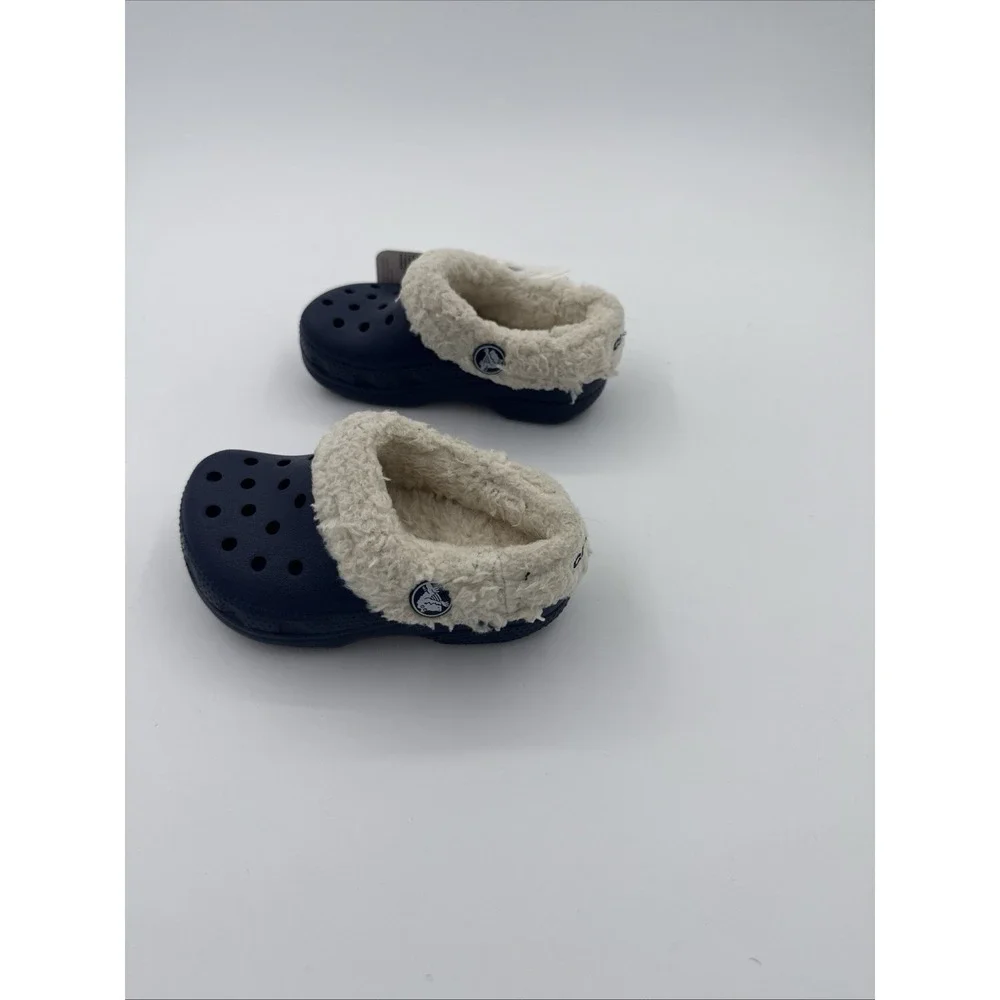 CROCS MAMMOTH EVO CLOG SHOE Navy Oatmeal Toddler C 6/7~NWT